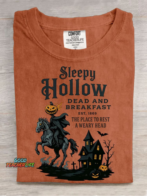 Sleepy Hollow Helloween Casual Print T-shirt