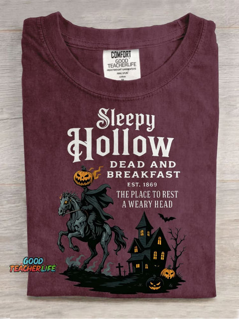 Sleepy Hollow Helloween Casual Print T-shirt