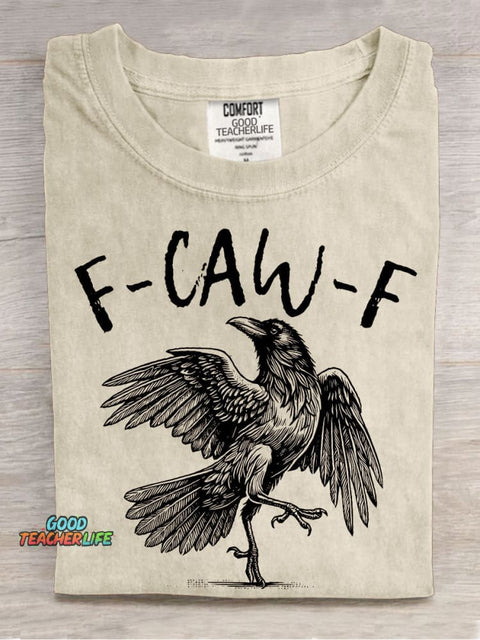 Funny Crow F-Caw-F Black Crow Casual Print T-shirt