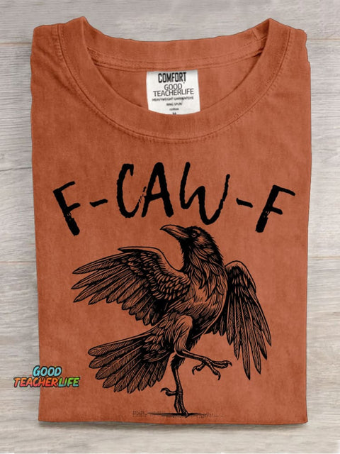 Funny Crow F-Caw-F Black Crow Casual Print T-shirt