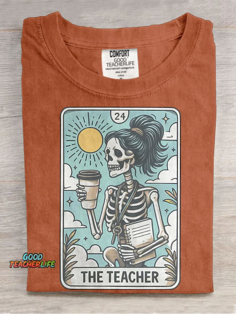 The Teacher Tarot Card Casual Print T-shirt