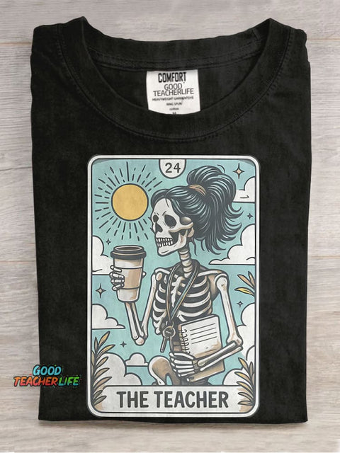 The Teacher Tarot Card Casual Print T-shirt