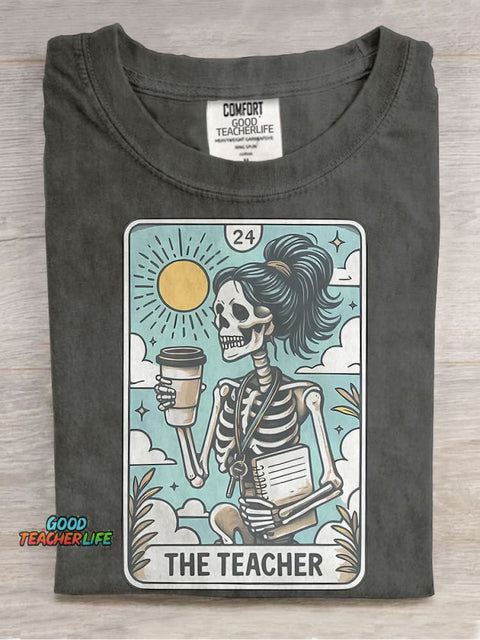 The Teacher Tarot Card Casual Print T-shirt