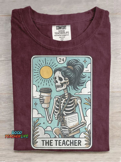 The Teacher Tarot Card Casual Print T-shirt