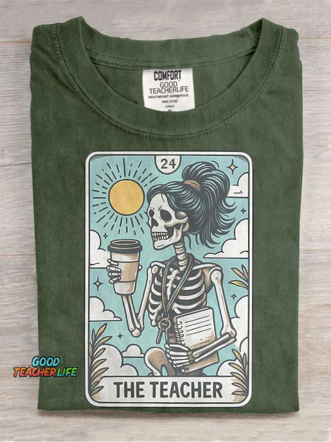 The Teacher Tarot Card Casual Print T-shirt