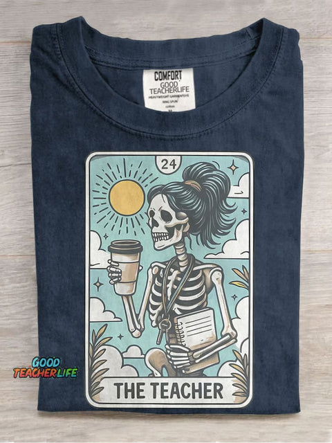 The Teacher Tarot Card Casual Print T-shirt