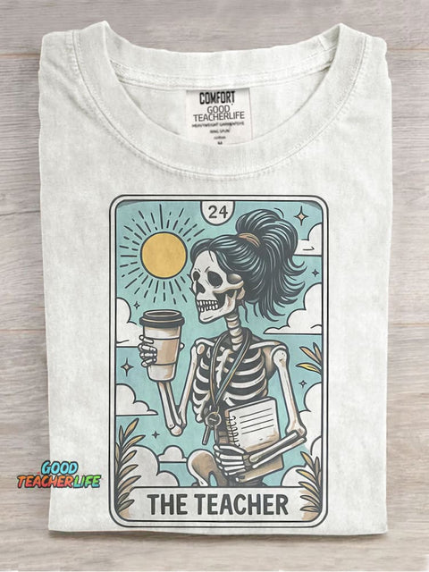 The Teacher Tarot Card Casual Print T-shirt