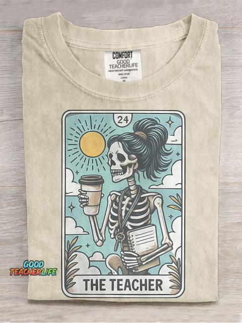 The Teacher Tarot Card Casual Print T-shirt