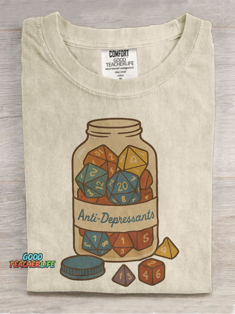 Antidepressants Dice Casual Print T-shirt