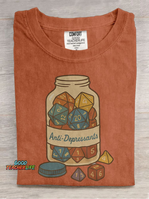 Antidepressants Dice Casual Print T-shirt