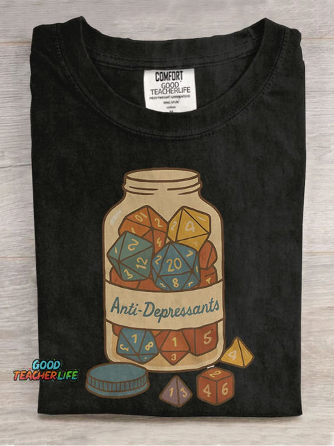 Antidepressants Dice Casual Print T-shirt