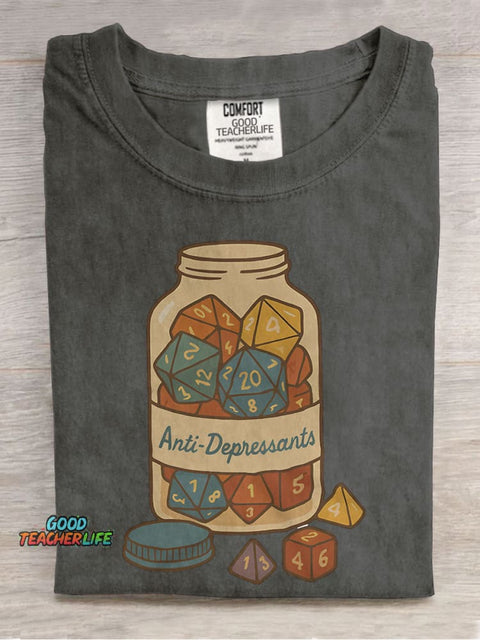 Antidepressants Dice Casual Print T-shirt