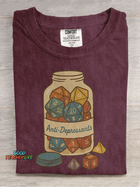 Antidepressants Dice Casual Print T-shirt