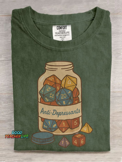 Antidepressants Dice Casual Print T-shirt