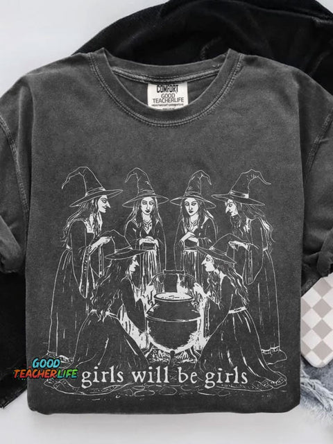 Girls Will Be Girls Casual Print T-shirt