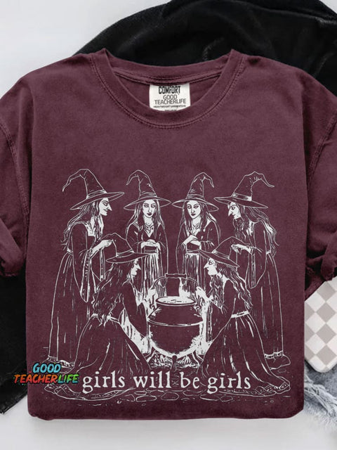 Girls Will Be Girls Casual Print T-shirt