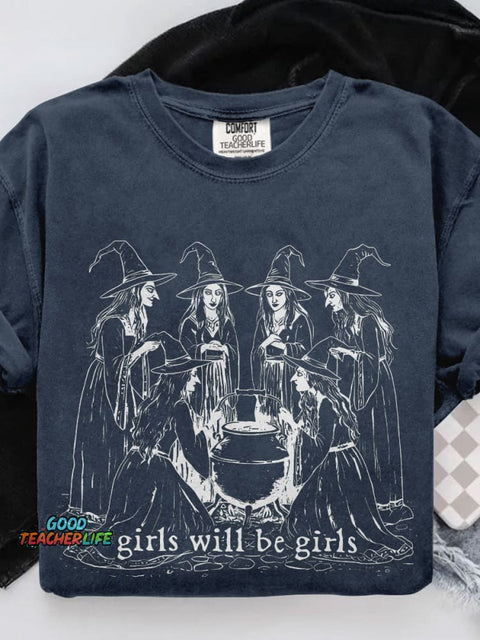 Girls Will Be Girls Casual Print T-shirt