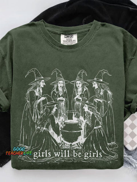 Girls Will Be Girls Casual Print T-shirt