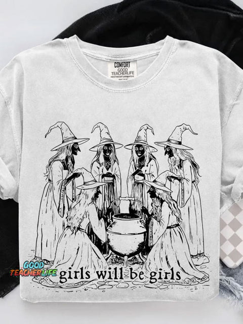 Girls Will Be Girls Casual Print T-shirt