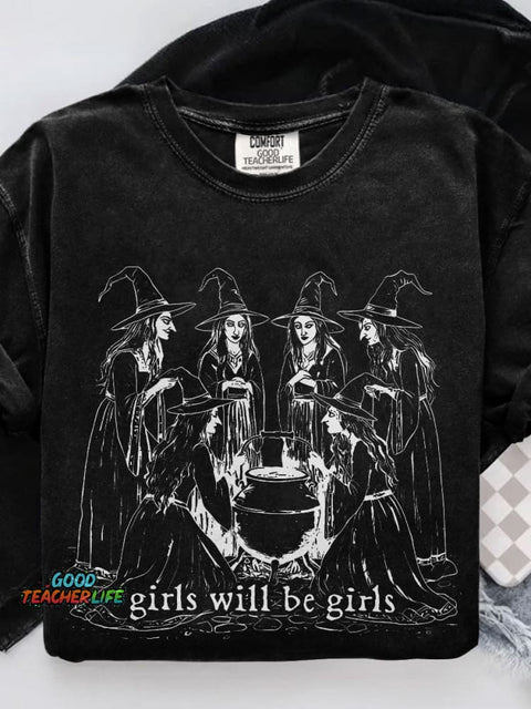 Girls Will Be Girls Casual Print T-shirt