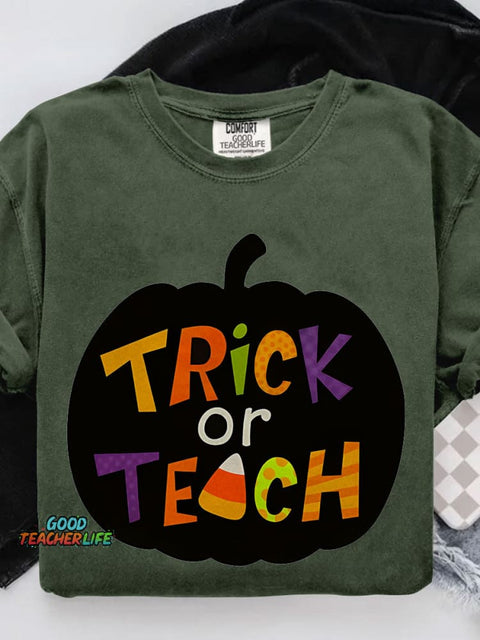 Trick Or Teach Candy Corn Casual Print T-shirt