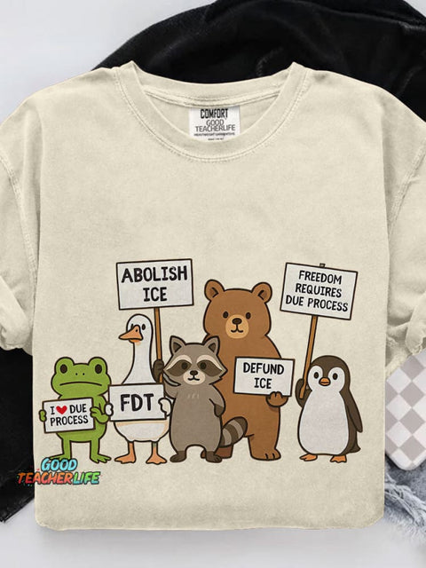 Abolish Ice Goose Casual Print T-shirt