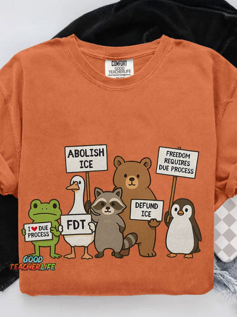 Abolish Ice Goose Casual Print T-shirt