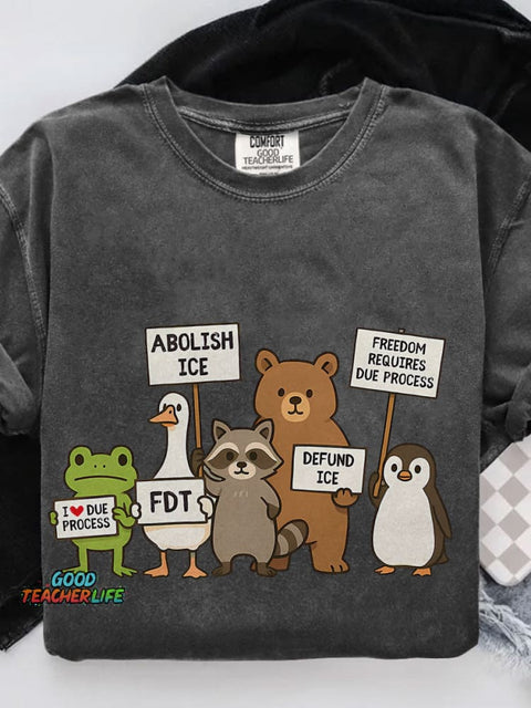 Abolish Ice Goose Casual Print T-shirt