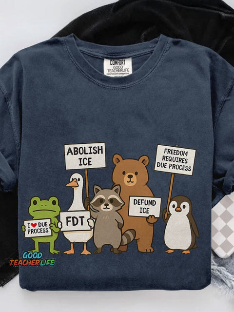 Abolish Ice Goose Casual Print T-shirt