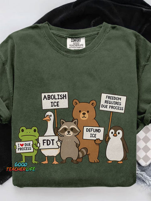 Abolish Ice Goose Casual Print T-shirt