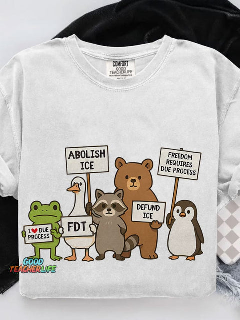 Abolish Ice Goose Casual Print T-shirt