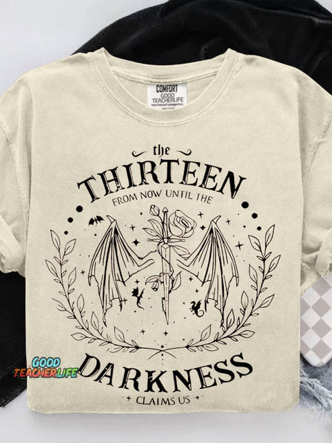 Retro The Thirteen Throne Of Glass Casual Print T-shirt