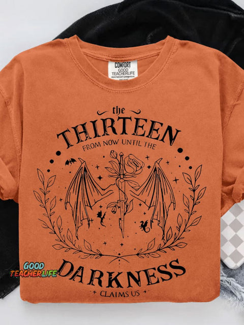 Retro The Thirteen Throne Of Glass Casual Print T-shirt