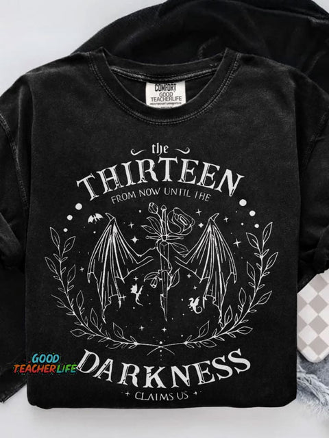 Retro The Thirteen Throne Of Glass Casual Print T-shirt