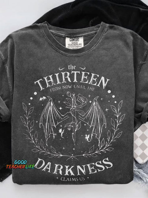 Retro The Thirteen Throne Of Glass Casual Print T-shirt