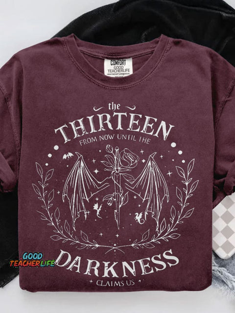 Retro The Thirteen Throne Of Glass Casual Print T-shirt