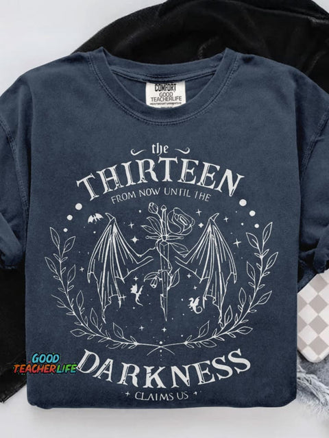 Retro The Thirteen Throne Of Glass Casual Print T-shirt