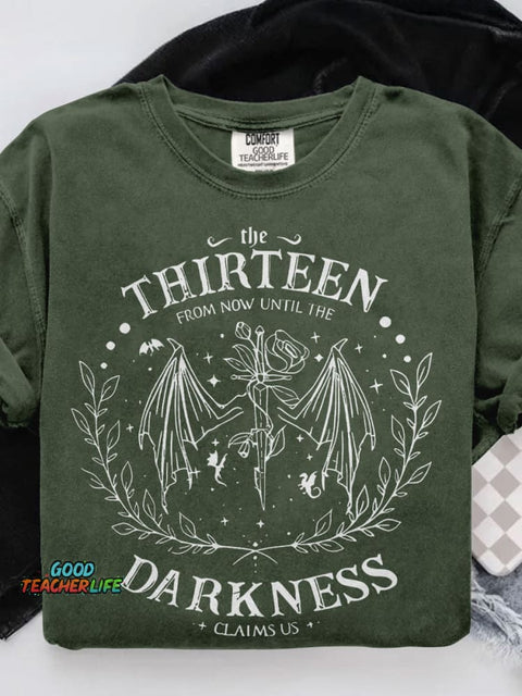 Retro The Thirteen Throne Of Glass Casual Print T-shirt
