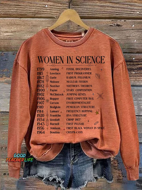 Women In Science Print Casual Sweatshirt