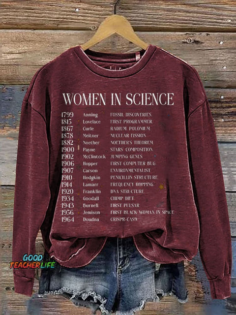 Women In Science Print Casual Sweatshirt