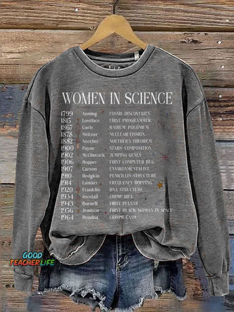 Women In Science Print Casual Sweatshirt