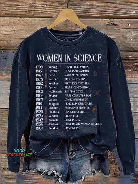 Women In Science Print Casual Sweatshirt