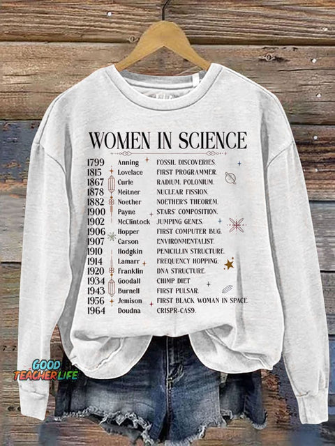 Women In Science Print Casual Sweatshirt