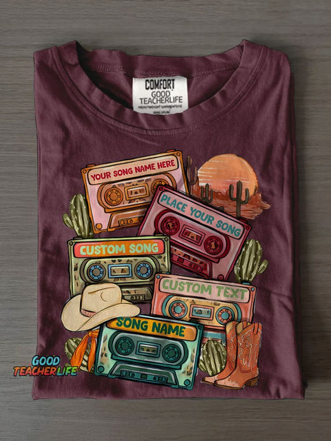 Cassette Tape Casual Print T-shirt