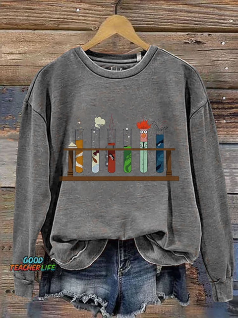 Muppet Science Print Casual Sweatshirt