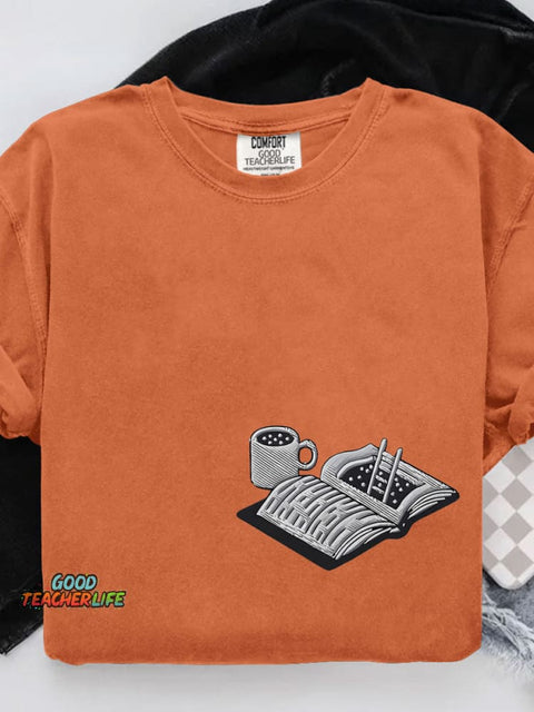 Bookworm Book Lover Casual Print T-shirt