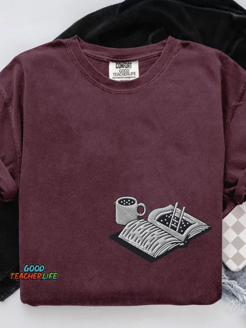 Bookworm Book Lover Casual Print T-shirt