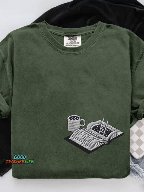 Bookworm Book Lover Casual Print T-shirt