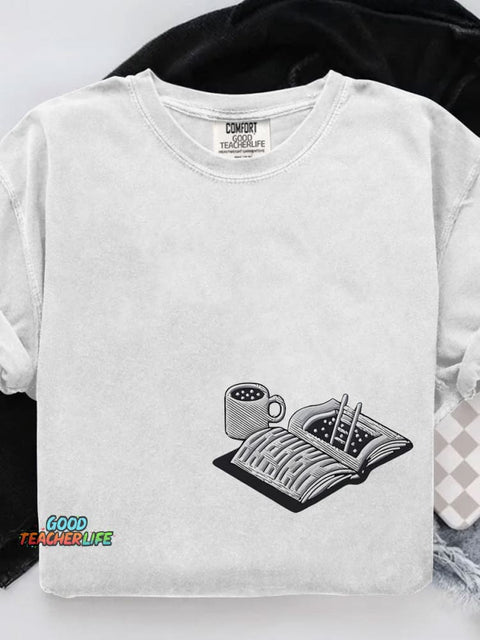 Bookworm Book Lover Casual Print T-shirt