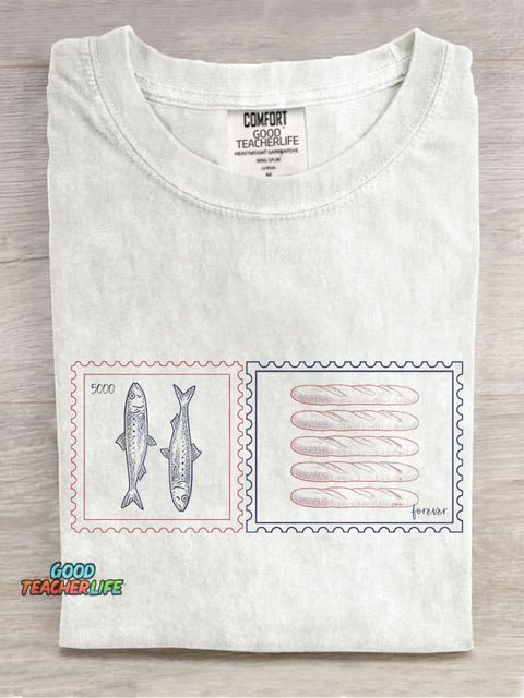 Fisherman Aesthetic Christian Casual Print T-shirt